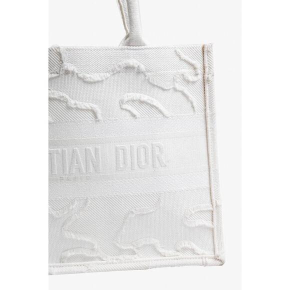Christian Dior White Camouflage Canvas Medium Book Tote - Picture 5 of 6